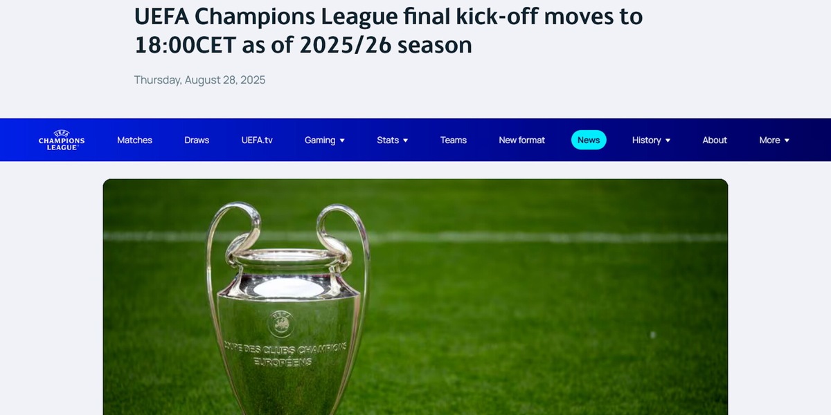 Champions League, rivoluzione orario finale: si giocherà alle 18 dal 2026