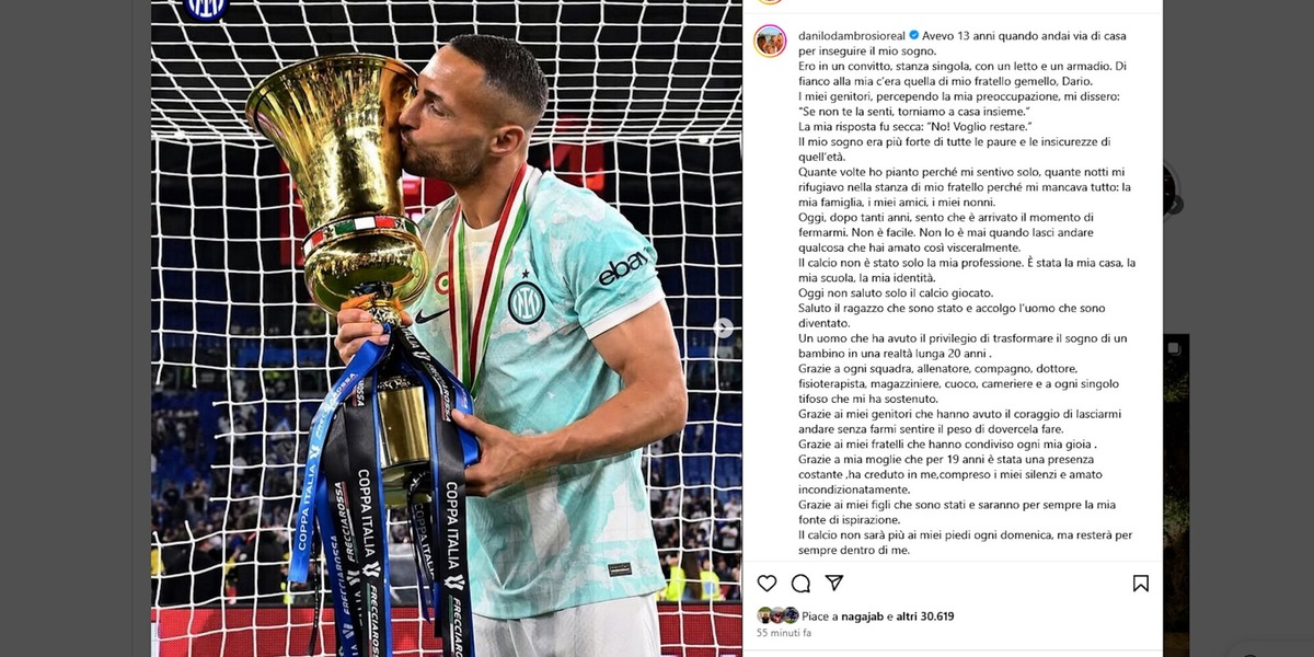 Ufficiale: Danilo D'Ambrosio saluta il calcio