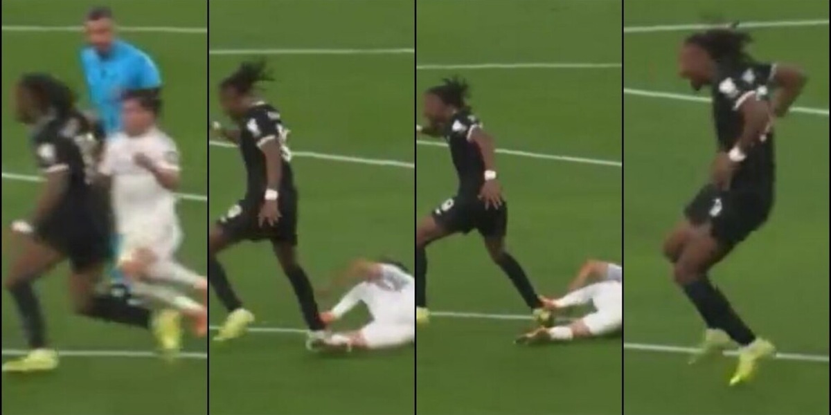 Brahim Diaz graziato, piede a martello su Thuram: per l'arbitro è solo giallo