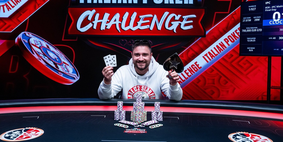 Italian Poker Challenge, Pietro Nicastro vince il Main Event dopo un deal a tre