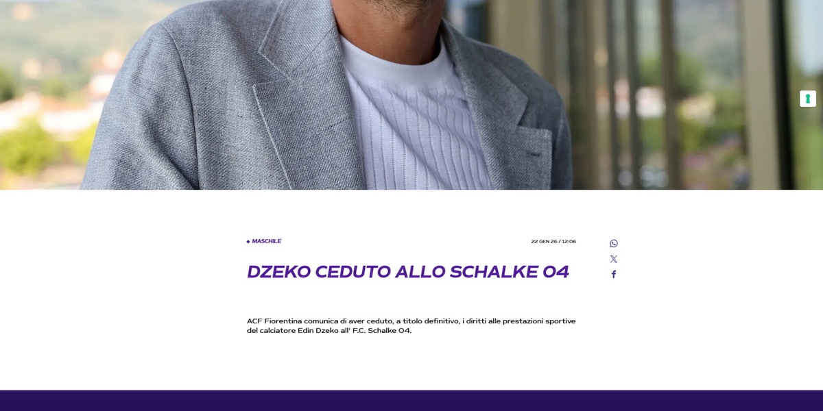 Ufficiale: Fiorentina-Dzeko, è addio