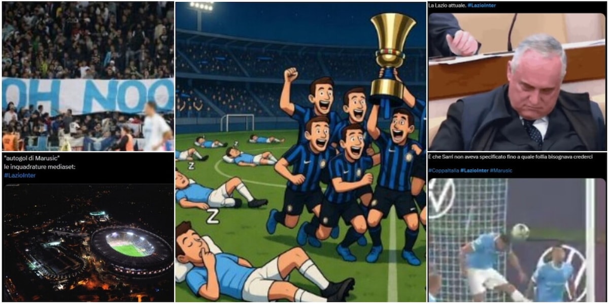 Dall’inno di Nek ai regali Lazio: tutte le ironie social sulla finale di Coppa Italia