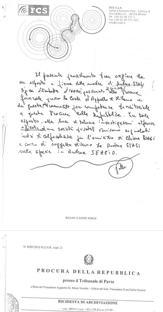 'Appunti ignoti nella richiesta di archiviazione su Sempio'