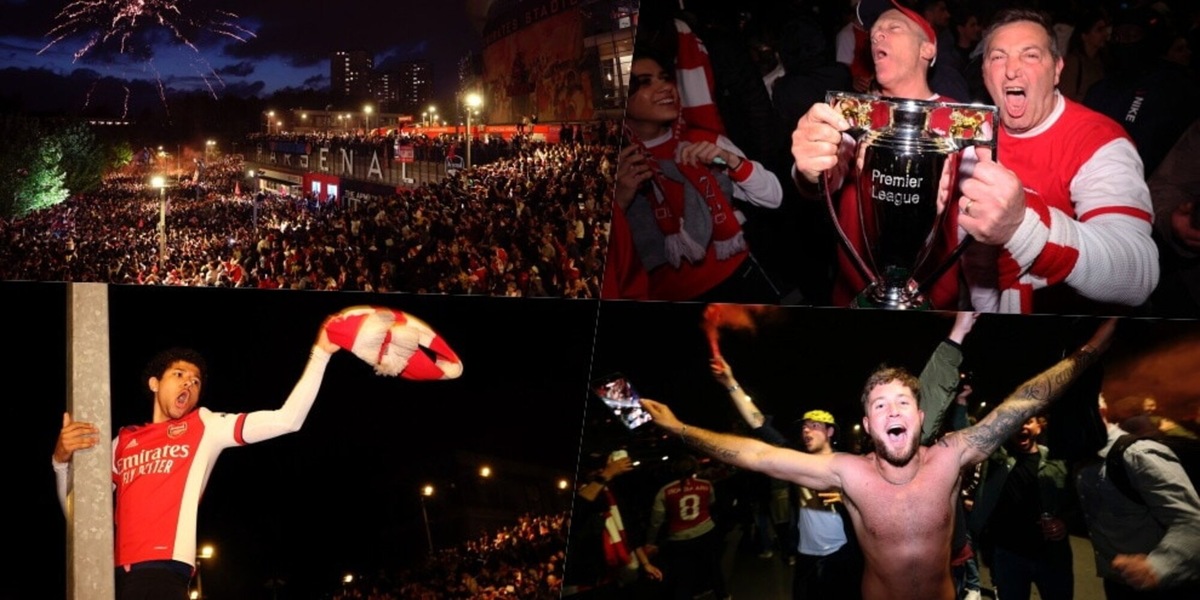 Arsenal campione, la festa infinita dei tifosi dopo il trionfo in Premier League