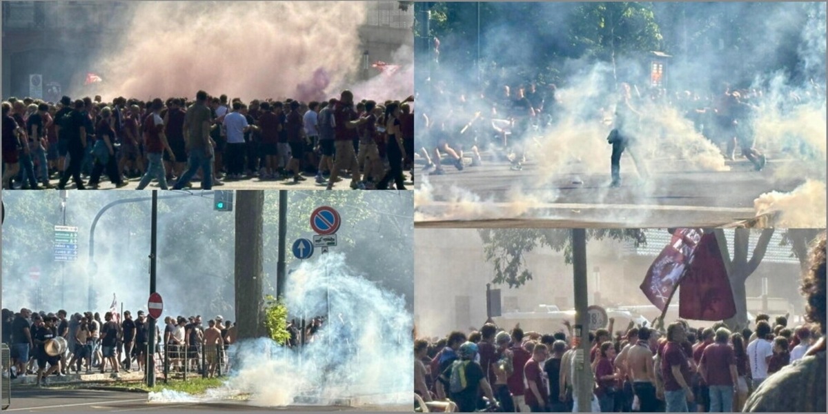 Fumogeni, ultras e polizia: alta tensione prima di Toro-Juve