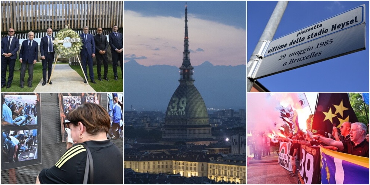 Heysel, la Juve si ferma nel ricordo. E la Mole si trasforma così