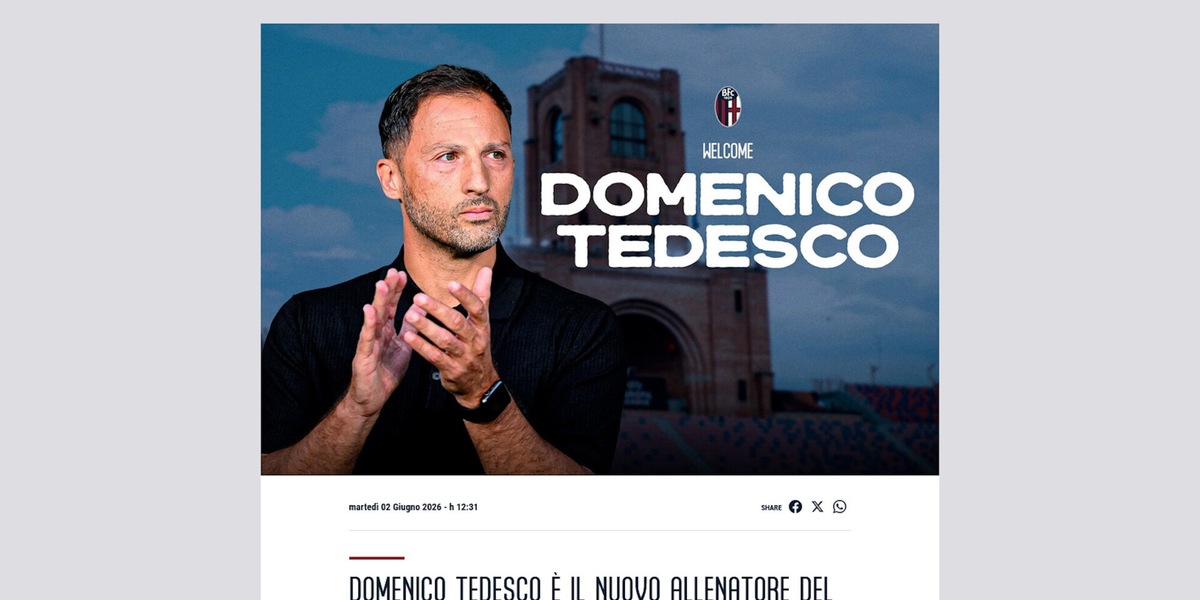 Ufficiale: Tedesco nuovo allenatore del Bologna