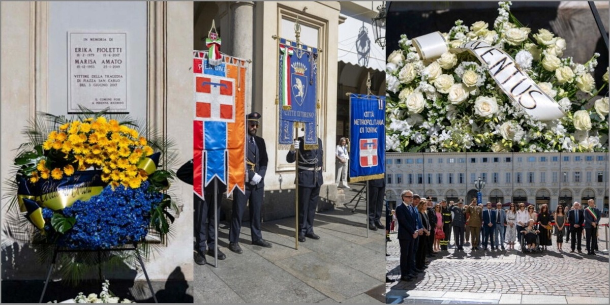 La Juve ricorda Erika e Marisa: la cerimonia di commemorazione a Piazza San Carlo
