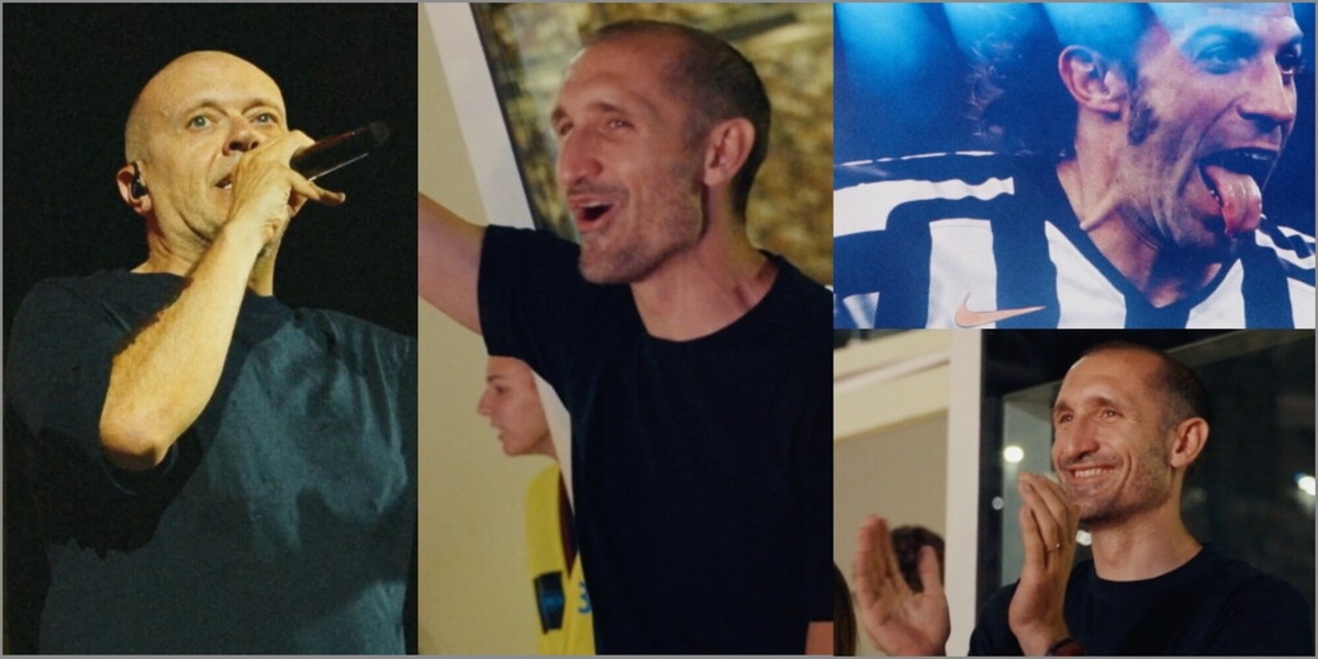 Chiellini scatenato al concerto di Max Pezzali all'Allianz Stadium