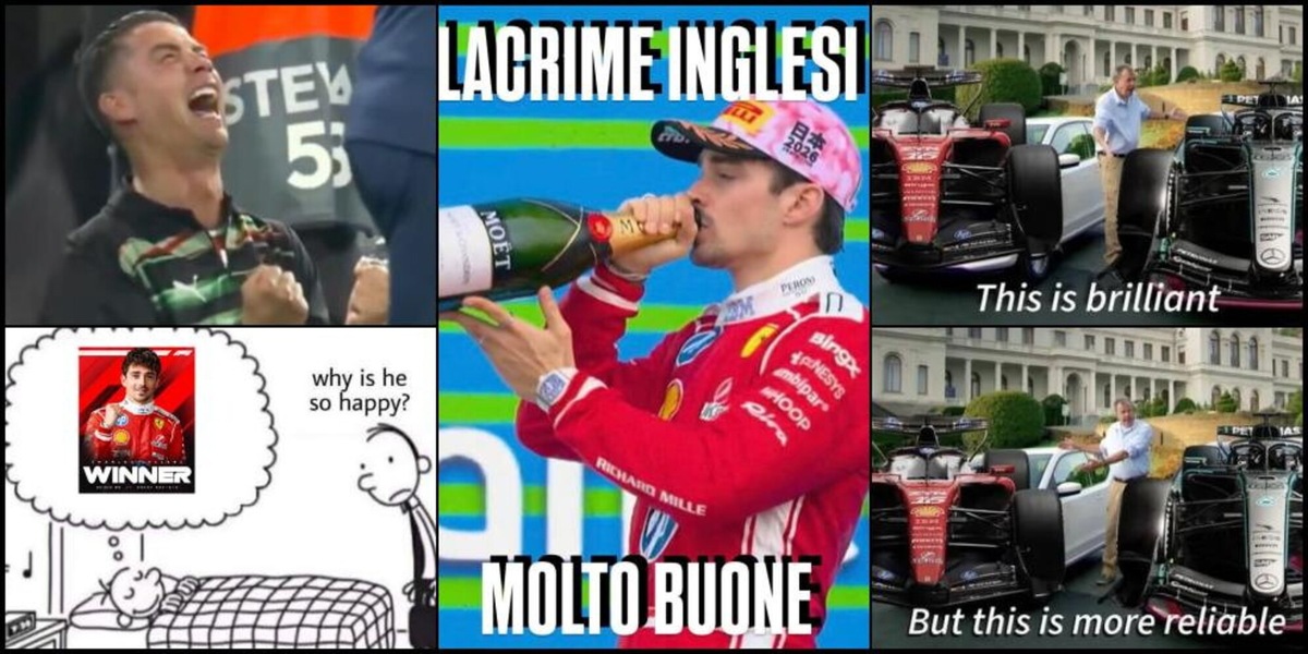 "Lacrime inglesi", "Finalmente il predestinato!": Leclerc vince e scatena i social