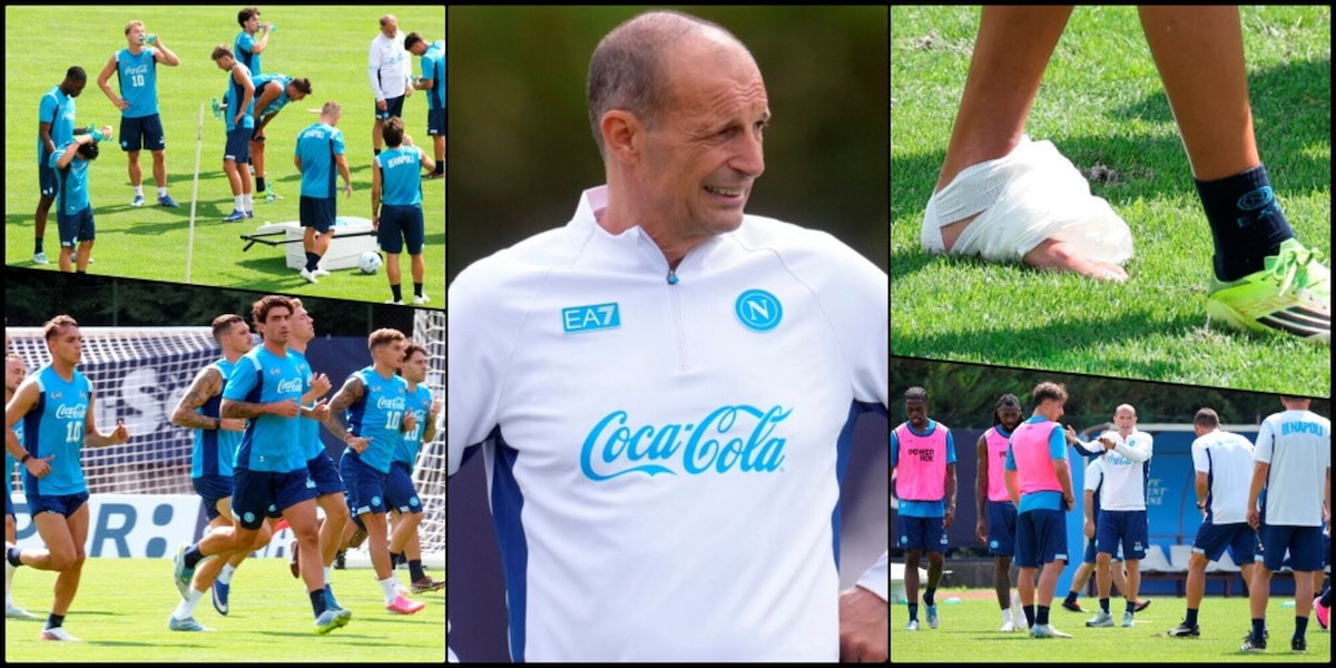 Il Napoli si allena sotto il sole di Dimaro: un infortunio tiene in ansia Allegri