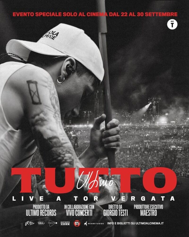 Ultimo, il concerto dei record arriva sul grande schermo dal 22 al 30 settembre 2026