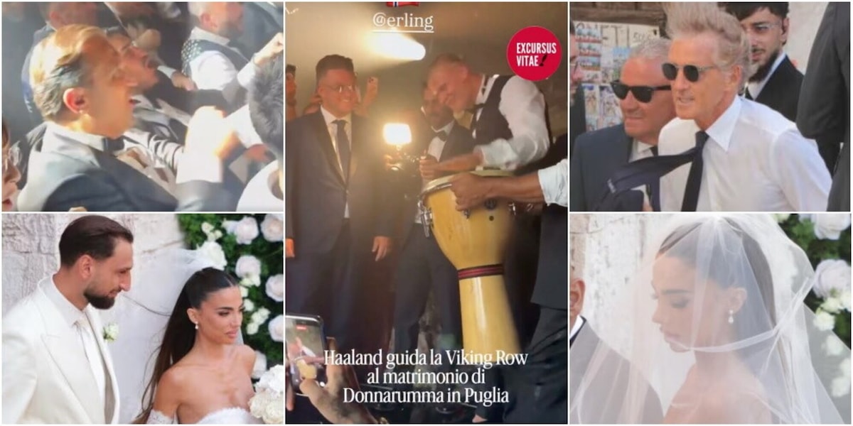 Donnarumma, matrimonio show nel metaverso: Haaland trascina Pio e Amedeo nella Viking Row