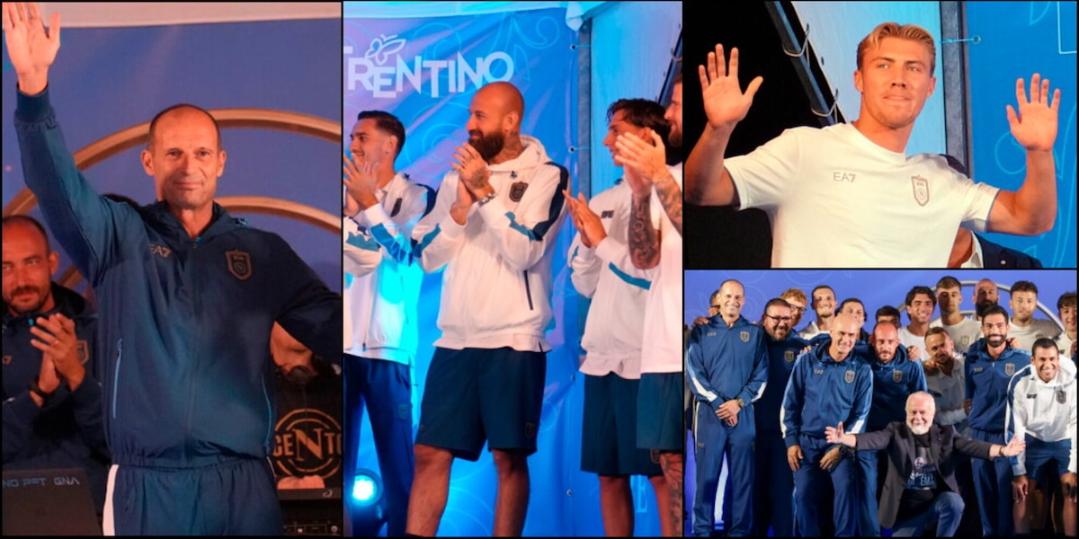 Napoli, presentata la squadra a Dimaro: Allegri travolto dall'ovazione dei tifosi