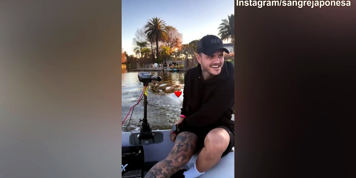 Icardi, giro con China su un'imbarcazione