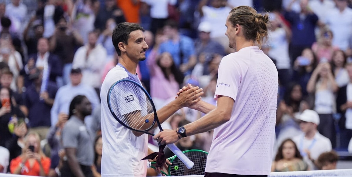 US Open, Sonego eroico ma poi si arrende a Zverev al quinto set. Esordio ok per Musetti