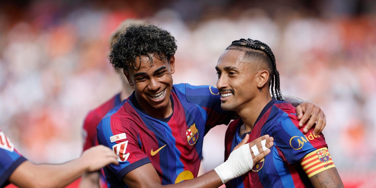Manita del Barcellona a Valencia, blaugrana primi in solitaria