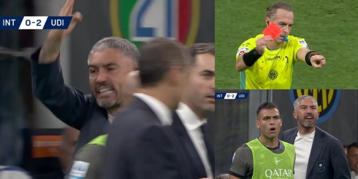 Sul 2-0 per l'Udinese saltano i nervi sulla panchina Inter, Kolarov espulso e furioso: cos'è successo