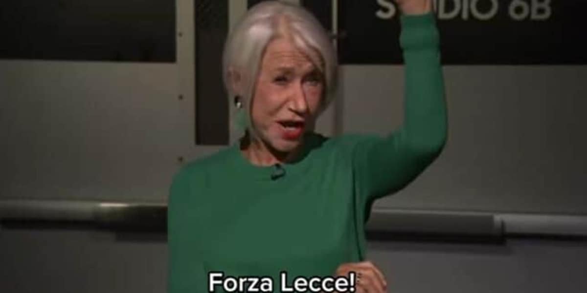 Helen Mirren e il "Forza Lecce" urlato in tv da Jimmy Fallon: sembra il multiverso ma tutto nasce così