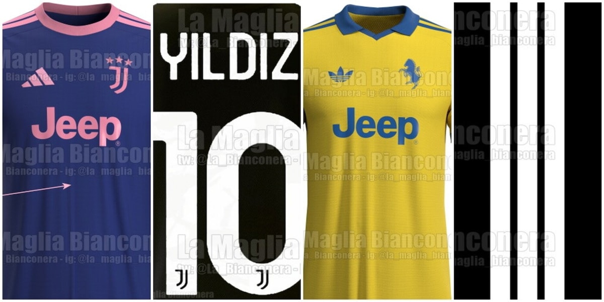 Le nuove maglie Juve del 2027/28: dal blu al giallo, tutte le anticipazioni