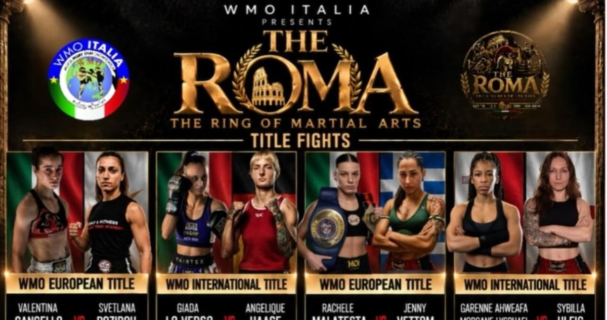 Il gran galà The R.O.M.A. presenta cinque titoli (tra muay thai e kickboxing) tutti al femminile