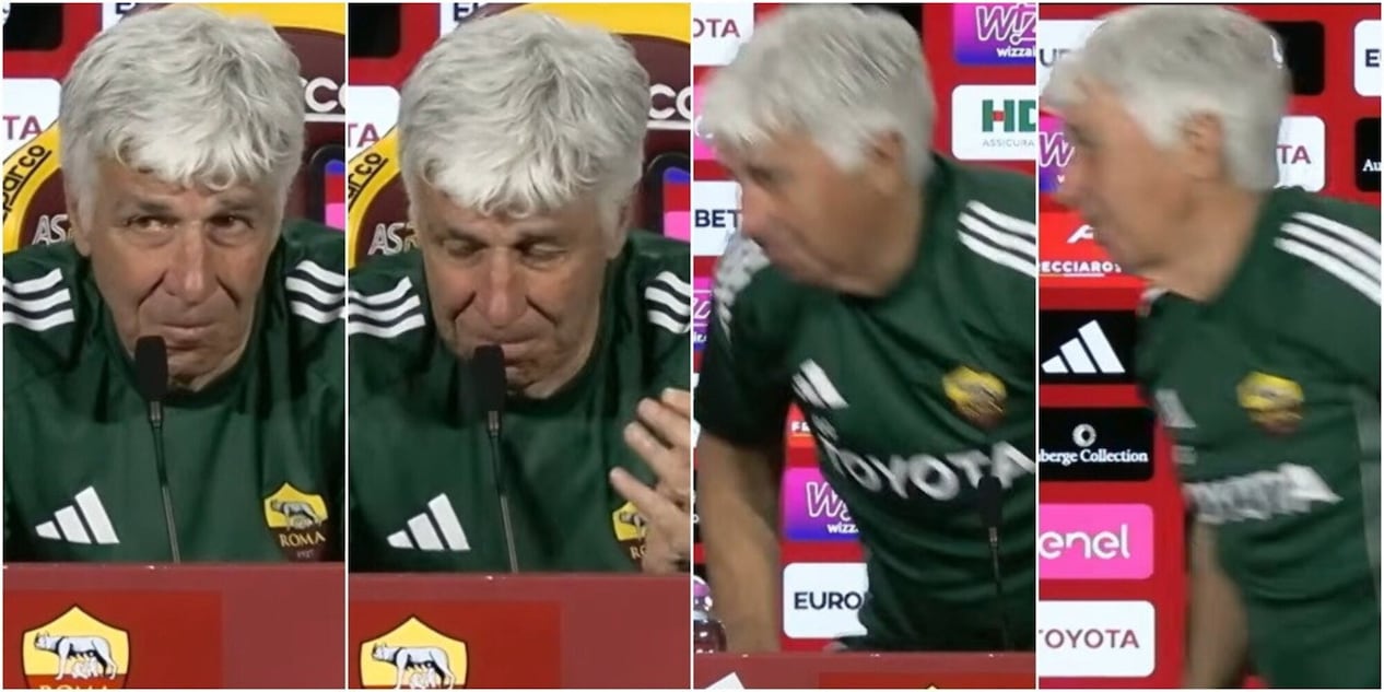 <p>Gasperini come non l’avete mai visto: "Arrivato addosso di tutto". Poi piange e lascia la conferenza</p>