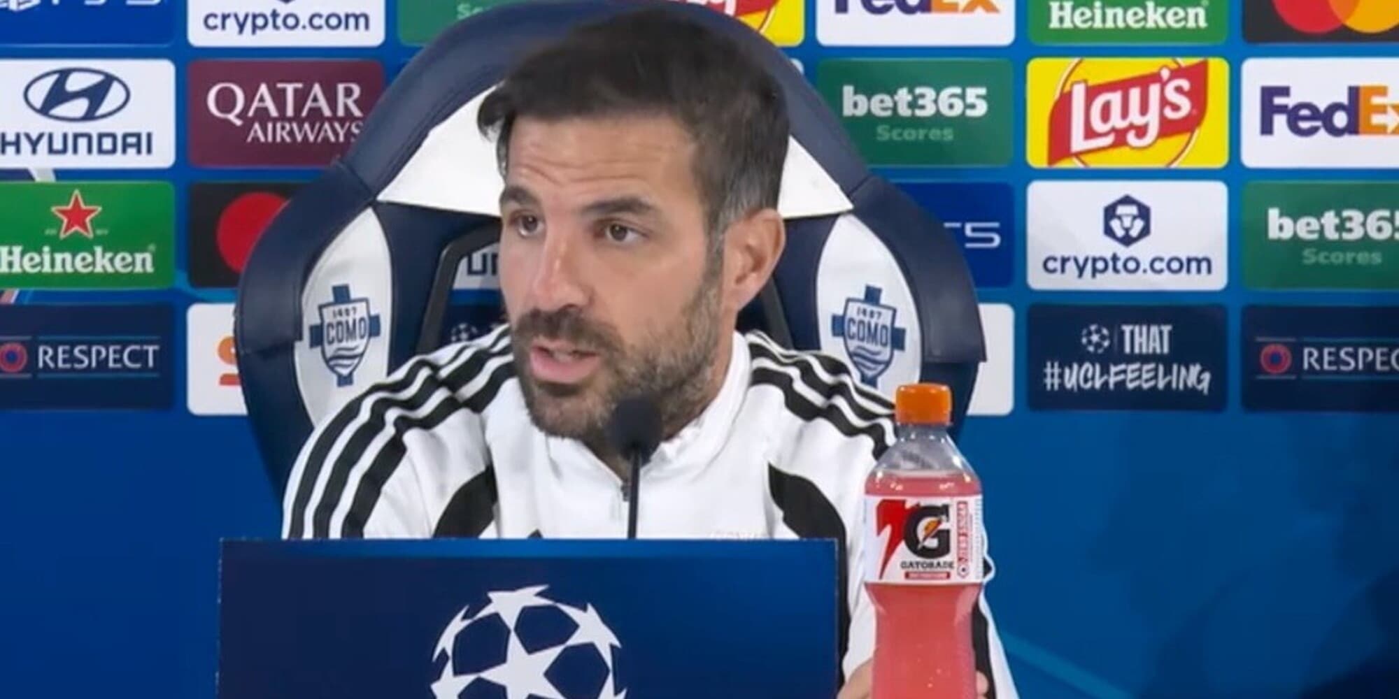 <p>Fabregas: “United come Juve, Inter e Milan”. Poi il gelo: “Domanda brutta, senza rispetto”</p>