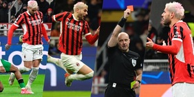 Theo Hernandez espulso: secondo giallo per simulazione, niente rigore e rosso!