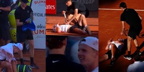 De Jong cade e si infortuna al polso, Sinner lo “soccorre”: fairplay Jannik