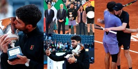 Alcaraz conquista gli Internazionali d’Italia: l’abbraccio con Sinner, poi la gioia con il trofeo