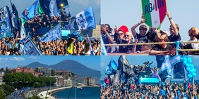 Napoli campione, ecco il bus Scudetto! Invasione dei tifosi sul lungomare