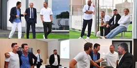 Amarcord Juve, visita speciale: Bonucci e Buffon con Chiellini al Training Center