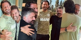 Italia, Gattuso con Buffon e Bonucci in visita al Sassuolo di Grosso
