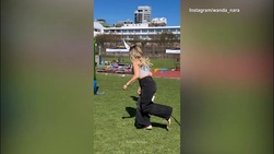 Wanda Nara torna bambina, che gioia sui gonfiabili