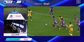 Contatto Parisi-Gimenez, Marinelli assegna il rigore con il Var in Milan-Fiorentina: cosa è successo