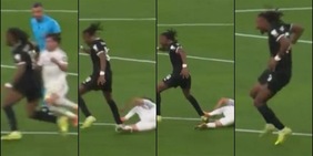 Brahim Diaz graziato, piede a martello su Thuram: per l'arbitro è solo giallo