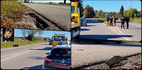 Martinez, le tragiche immagini: carrozzina ribaltata, paraurti saltato, carabinieri sul posto