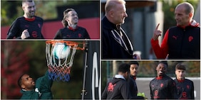 Allegri a colloquio con Tare, Maignan gioca a basket: il Milan si allena così