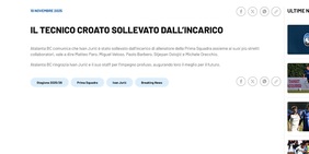 Atalanta, ufficiale: Ivan Juric è stato esonerato