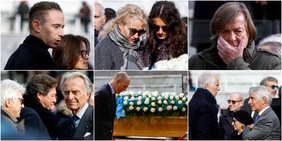 L'ultimo saluto a Pietrangeli: Licia Colò in lacrime, Panatta con le mani sul volto