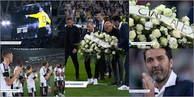 Manninger, omaggio da brividi allo Stadium: da Buffon a Chiellini, gli ex compagni Juve in lacrime