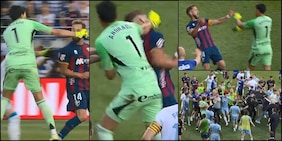 Pugni in faccia nel derby, follia in Spagna! Il portiere espulso perde il controllo