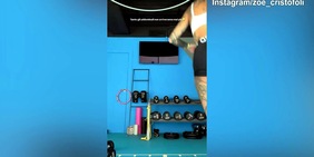 Zoe Cristofoli, duro lavoro in palestra