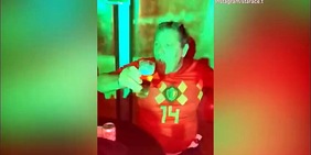 Tommaso Starace, con la maglia del Belgio, festeggia per Ostigard