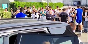 Raduno Juve, l'ingresso degli attaccanti