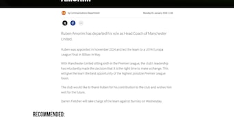 Ufficiale, Manchester United: esonerato Amorim