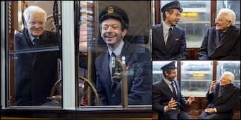 Mattarella in tram, guida... Valentino Rossi! Milano-Cortina inizia così