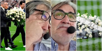 Pierluigi Pardo si ferma in diretta, lacrime allo Stadium: il tributo a Manninger emoziona tutti