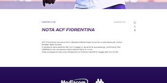 Fiorentina, Kean out anche con la Roma