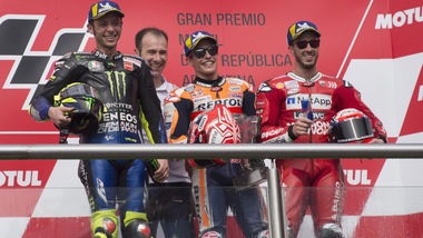 MotoGp Honda, Marquez: «Io e Rossi insieme? Se corre ancora...»